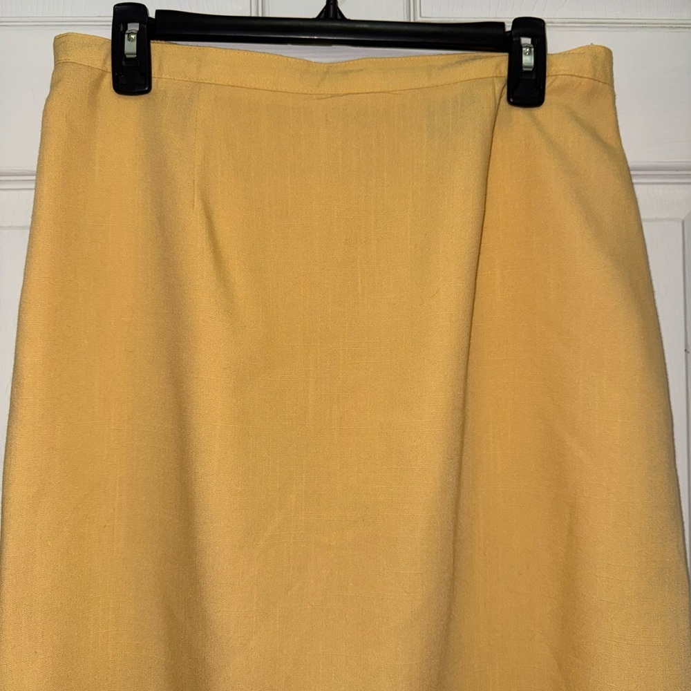 Sag Harbor Yellow Pencil Midi Skirt for Work - Picture 3 of 9